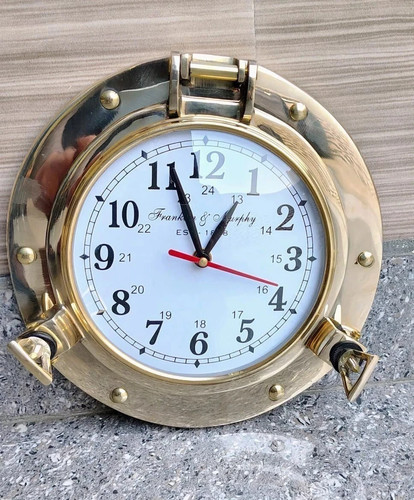 Messing bullauge wanduhr - messing,